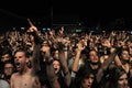 Headbanging crowd at a rock concert